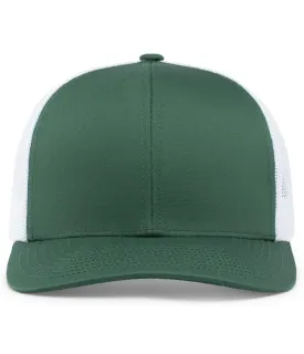 Pacific Headwear Trucker Snapback Cap - Dark Green/White/Dark Green