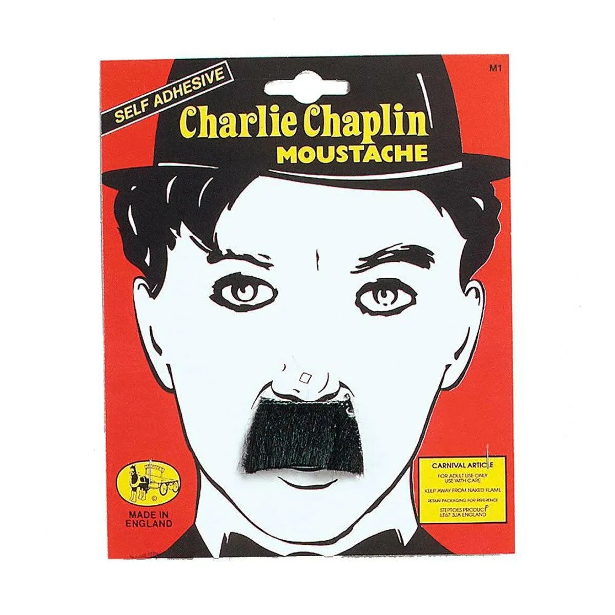 Adults Black Bowler Hat Inflatable Walking Stick Bow Tie Moustache Charlie Chaplin Fancy Dress