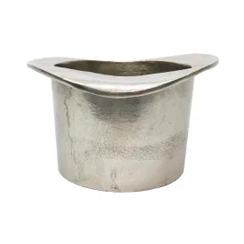 Aluminium Bowler Hat Wine Bucket - Raw Silver