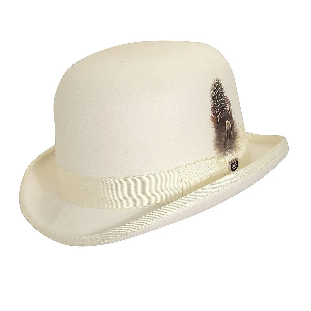 Bordeaux - Stacy Adams SAW506 Ivory Wool Felt Derby Hat