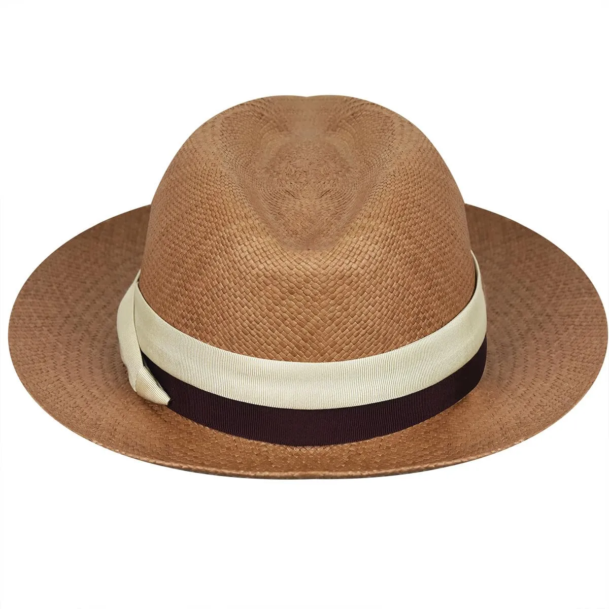 Breathable Classic Cuban Panama Fedora-Brown