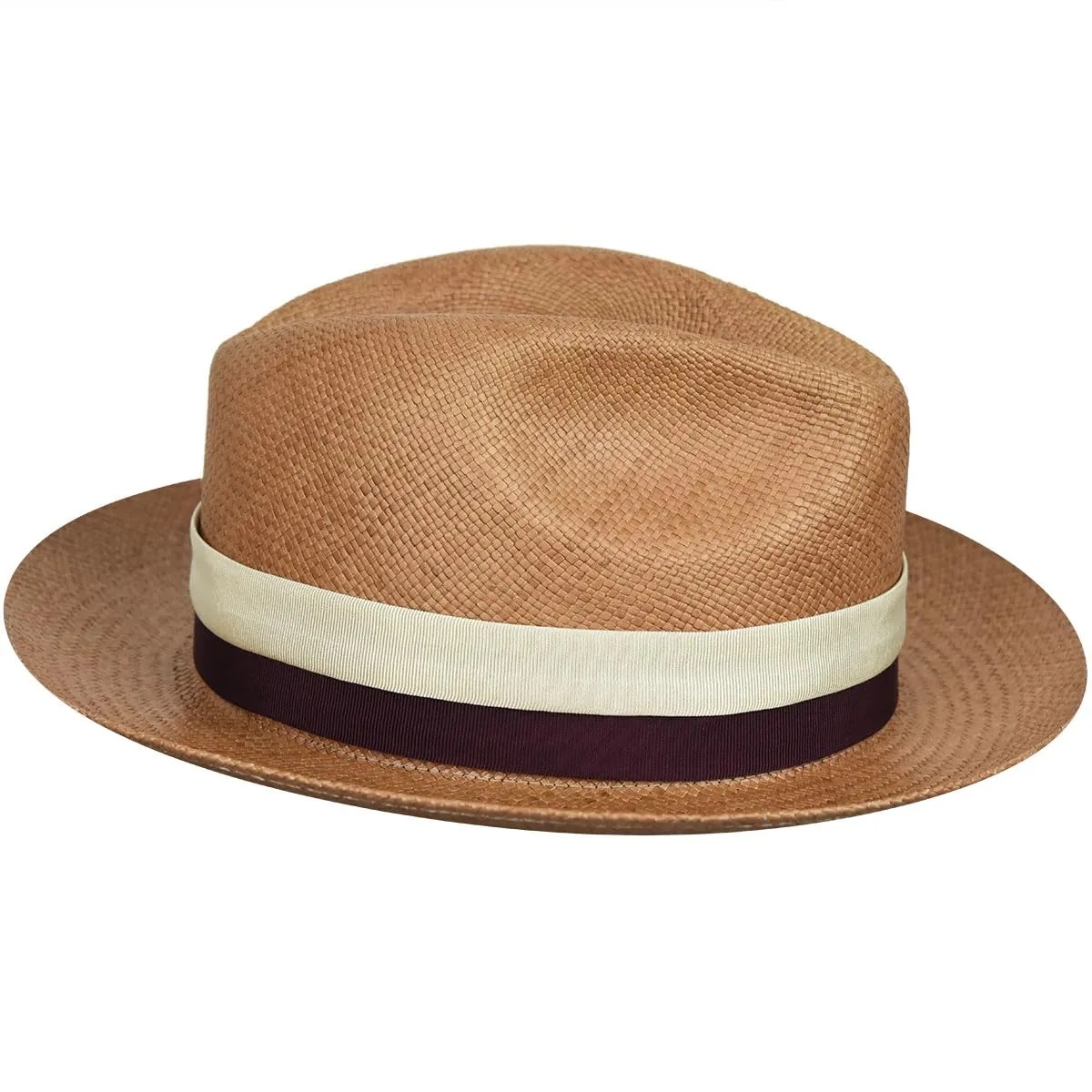 Breathable Classic Cuban Panama Fedora-Brown