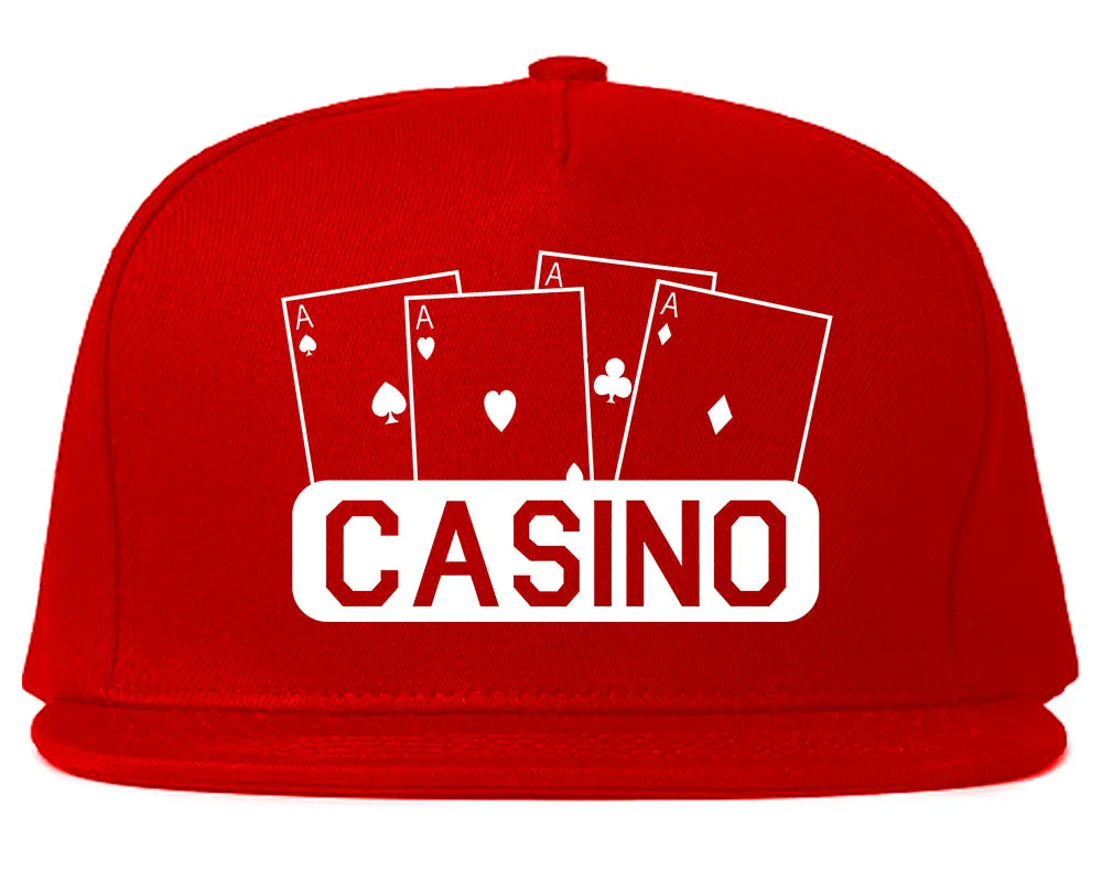 Casino Ace Cards Mens Snapback Hat