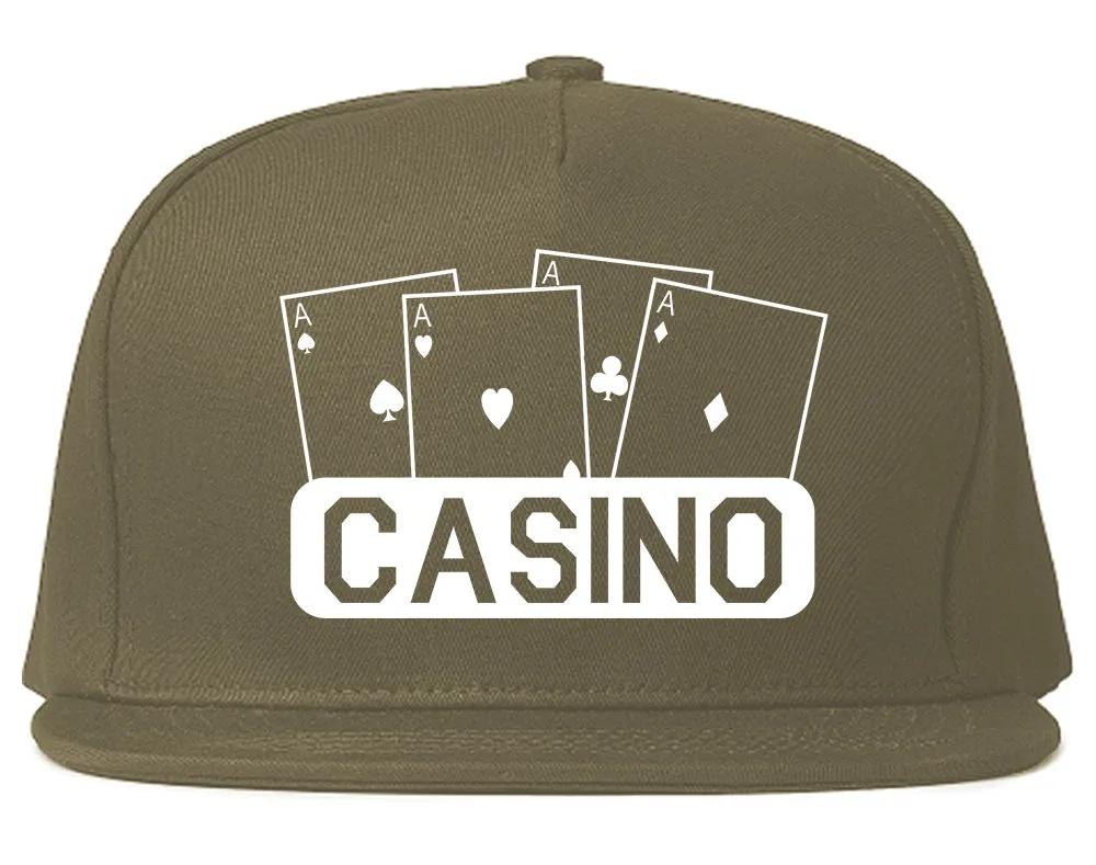 Casino Ace Cards Mens Snapback Hat