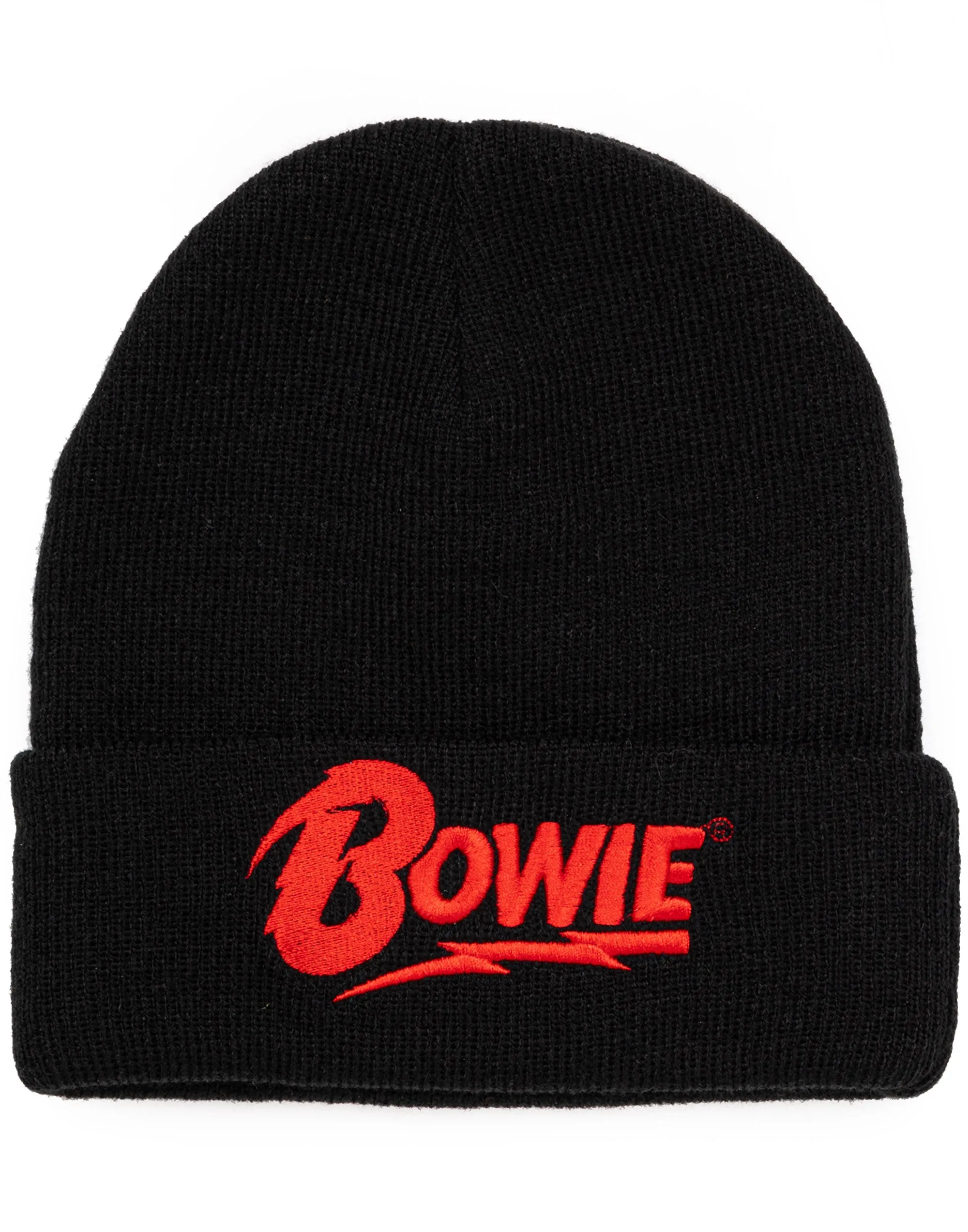 David Bowie Red Logo Band Beanie Black