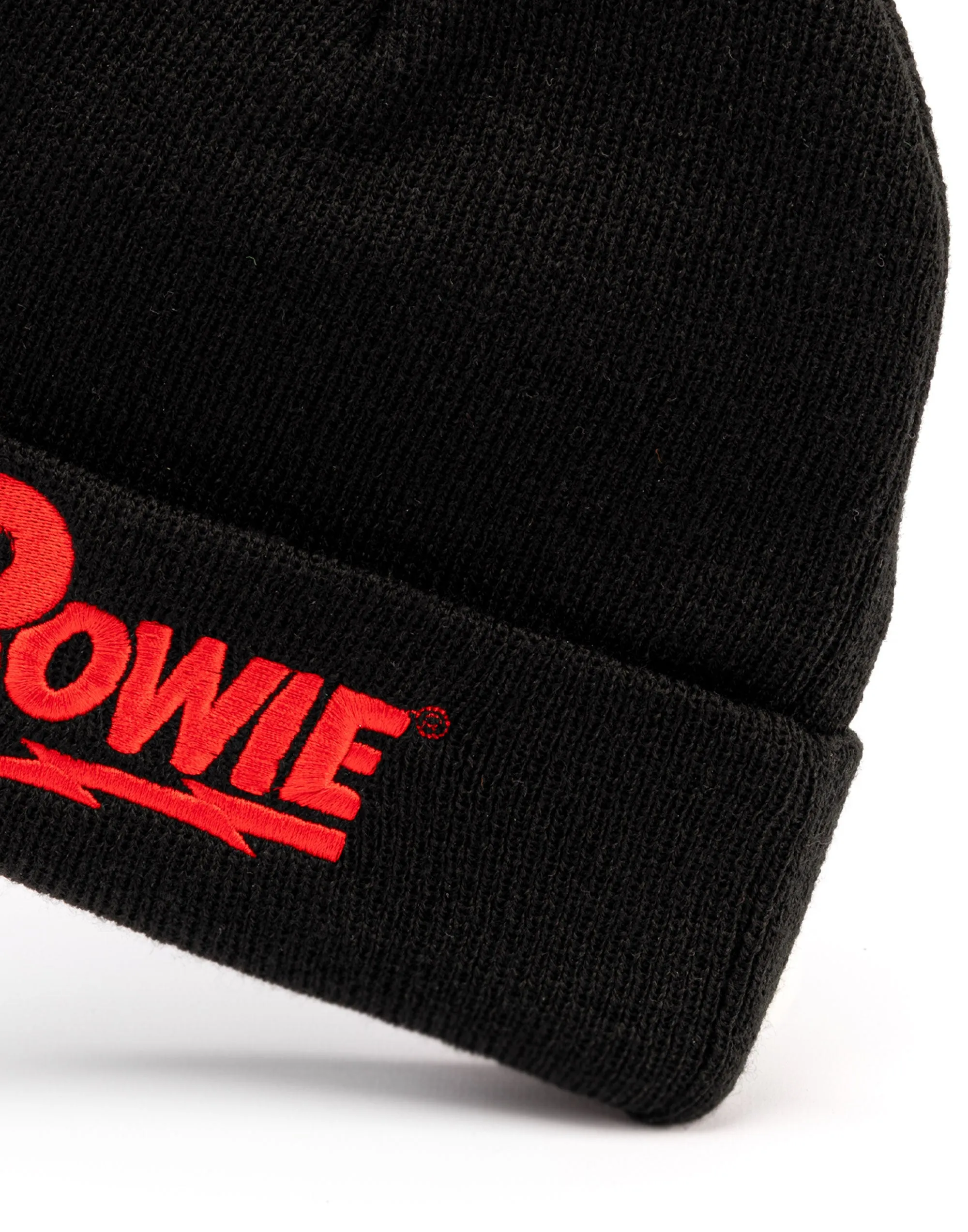 David Bowie Red Logo Band Beanie Black