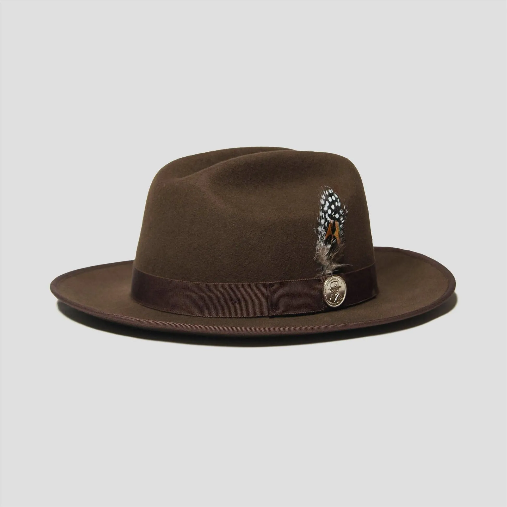 Fashionable Felt Fedora Hat in Sliver Grey