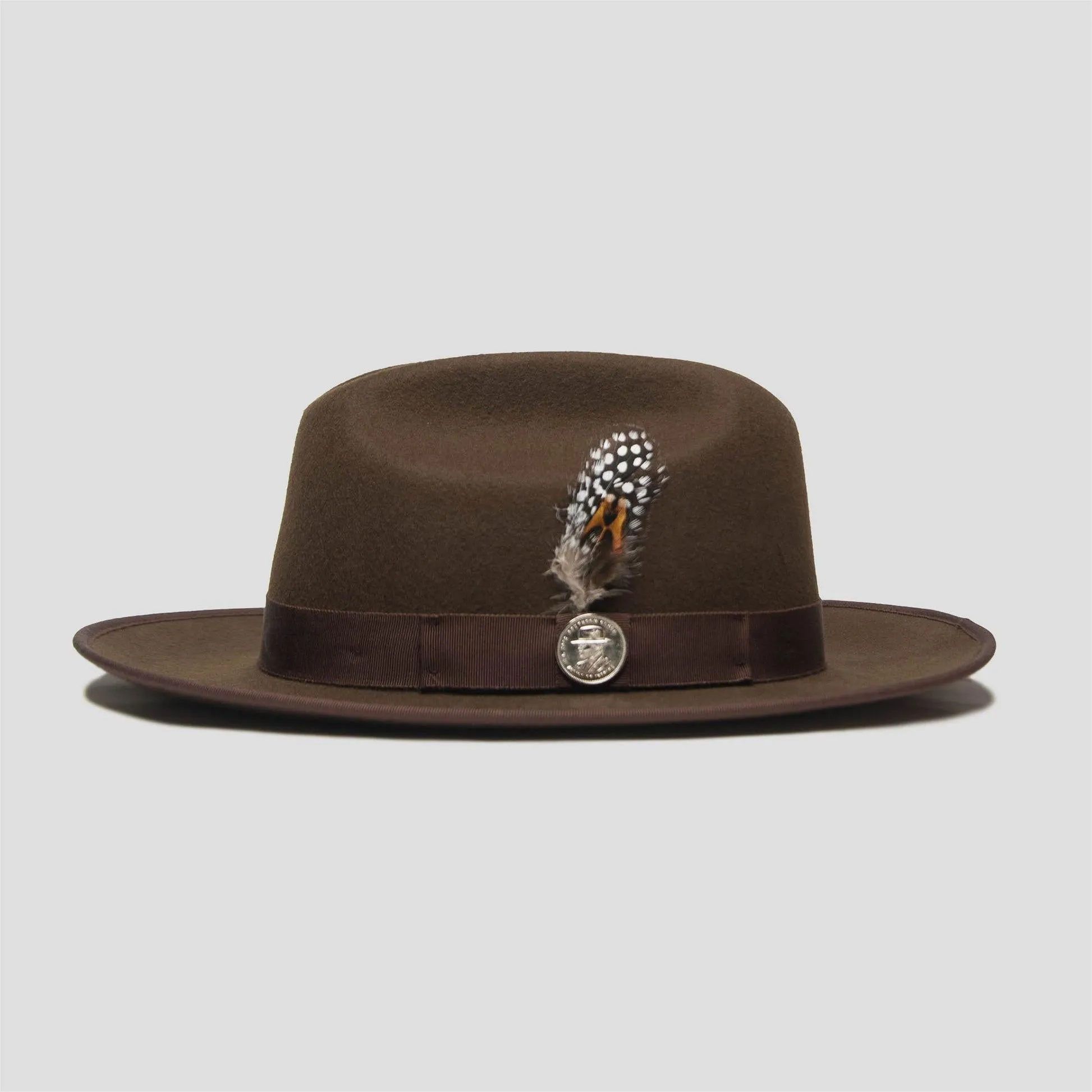 Fashionable Felt Fedora Hat in Sliver Grey