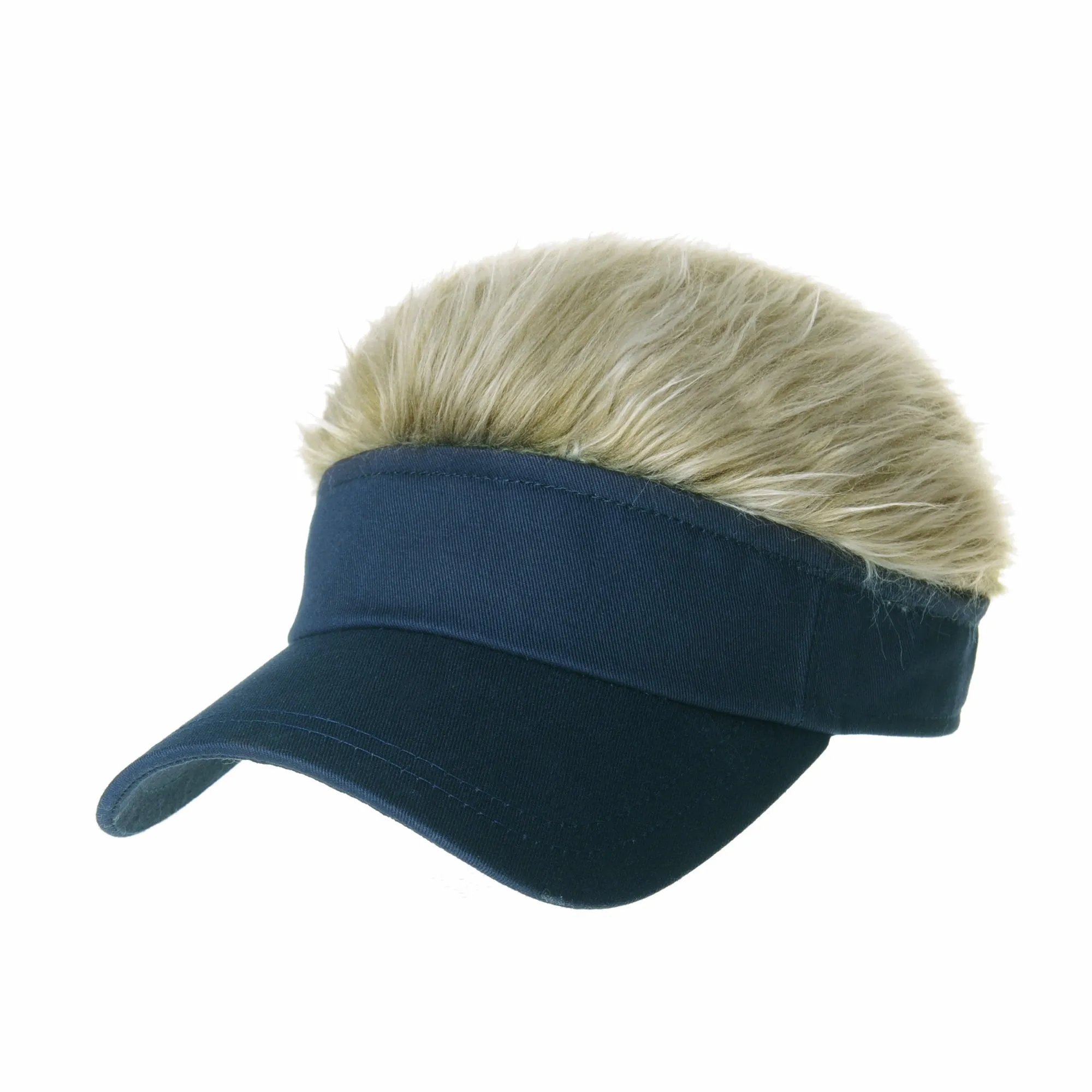 Flare Hair Sun Visor Cap with Fake Hair Wig Novelty KR1588