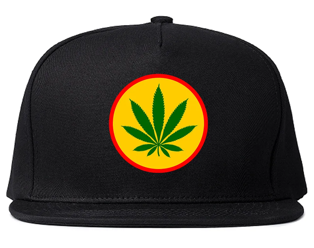 Ganja Green Weed Leaf Chest Mens Snapback Hat