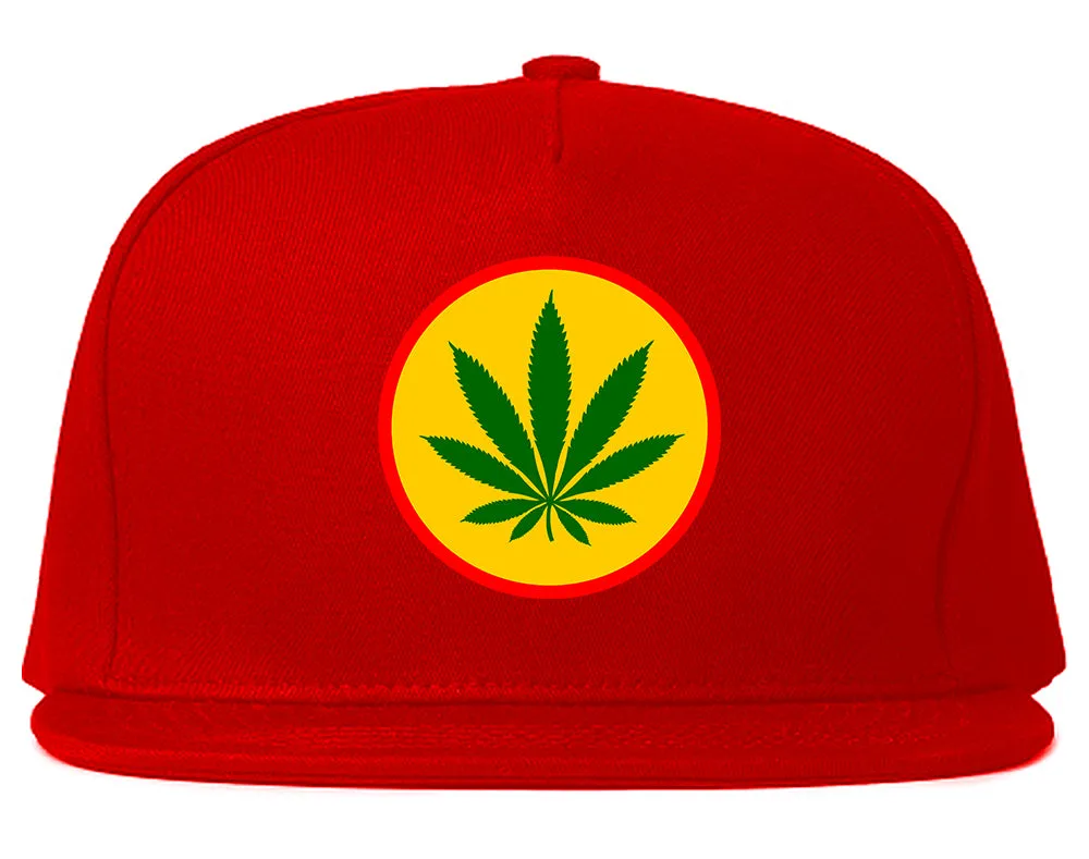 Ganja Green Weed Leaf Chest Mens Snapback Hat