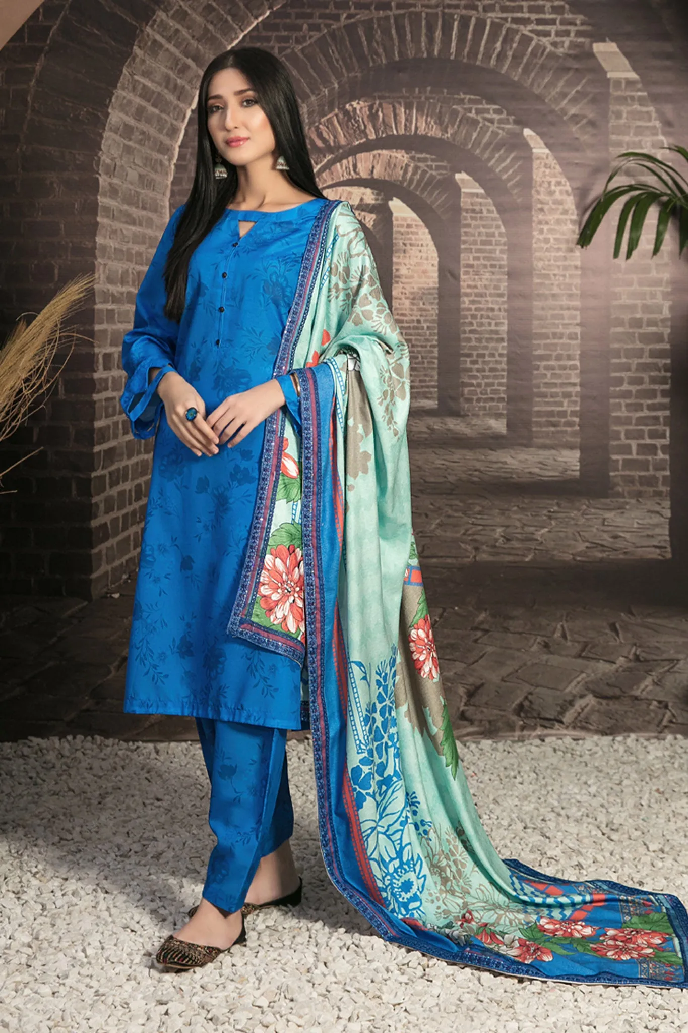 Golnar by Tawakkal Unstitched 3 Piece Digital Printed Handloom Collection'2022-GH-7893