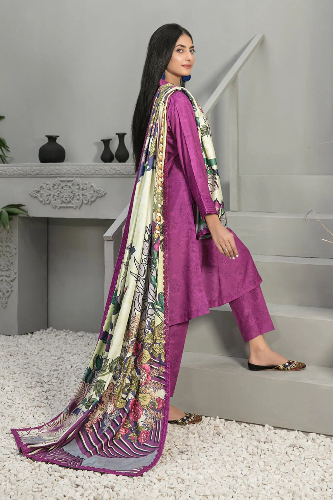 Golnar by Tawakkal Unstitched 3 Piece Digital Printed Handloom Collection'2022-GH-7894