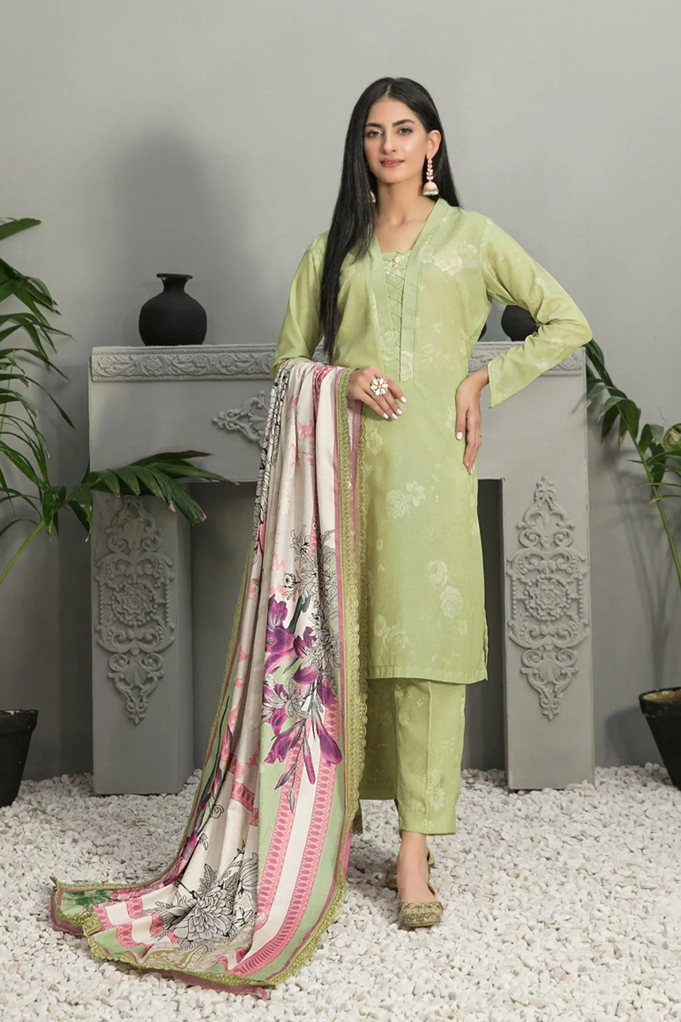 Golnar by Tawakkal Unstitched 3 Piece Digital Printed Handloom Collection'2022-GH-7898