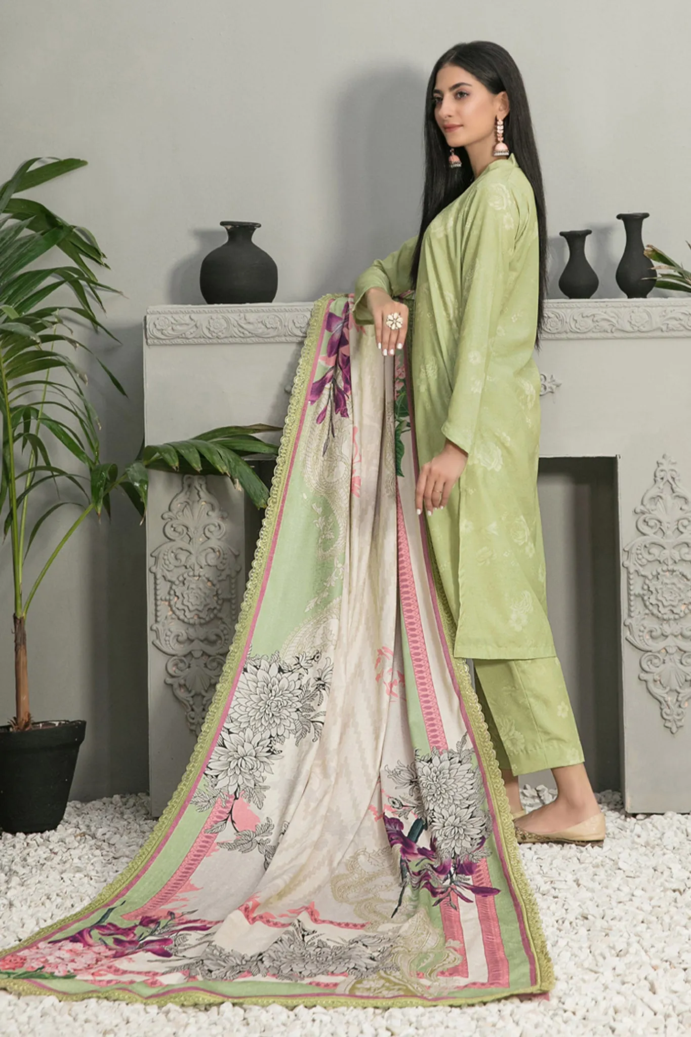 Golnar by Tawakkal Unstitched 3 Piece Digital Printed Handloom Collection'2022-GH-7898