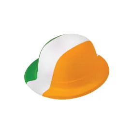 Irish Tri Colour Plastic Bowler Hat | Adult