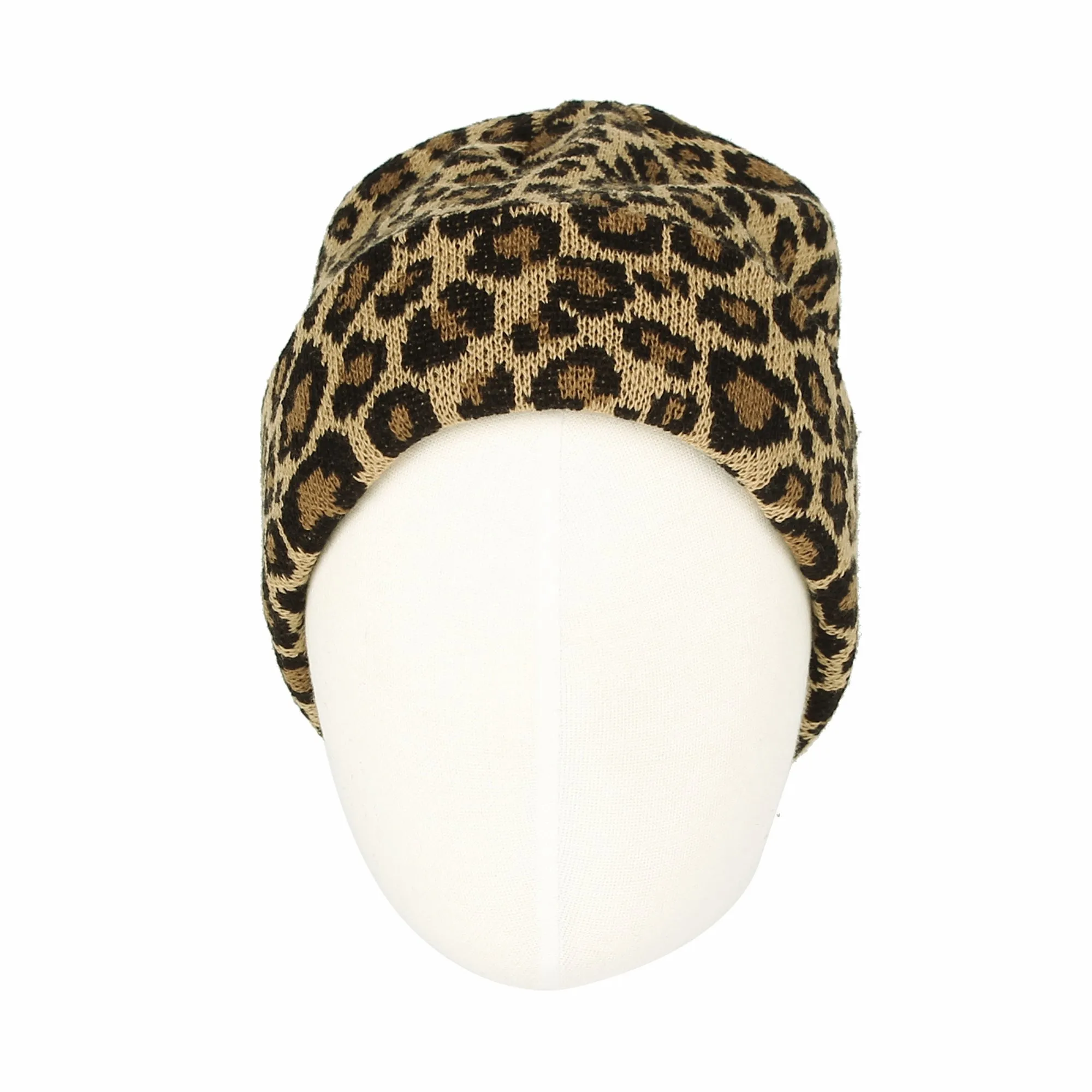 Knitted Beanie Hat Animal Leopard Pattern Watch Cap KR51083