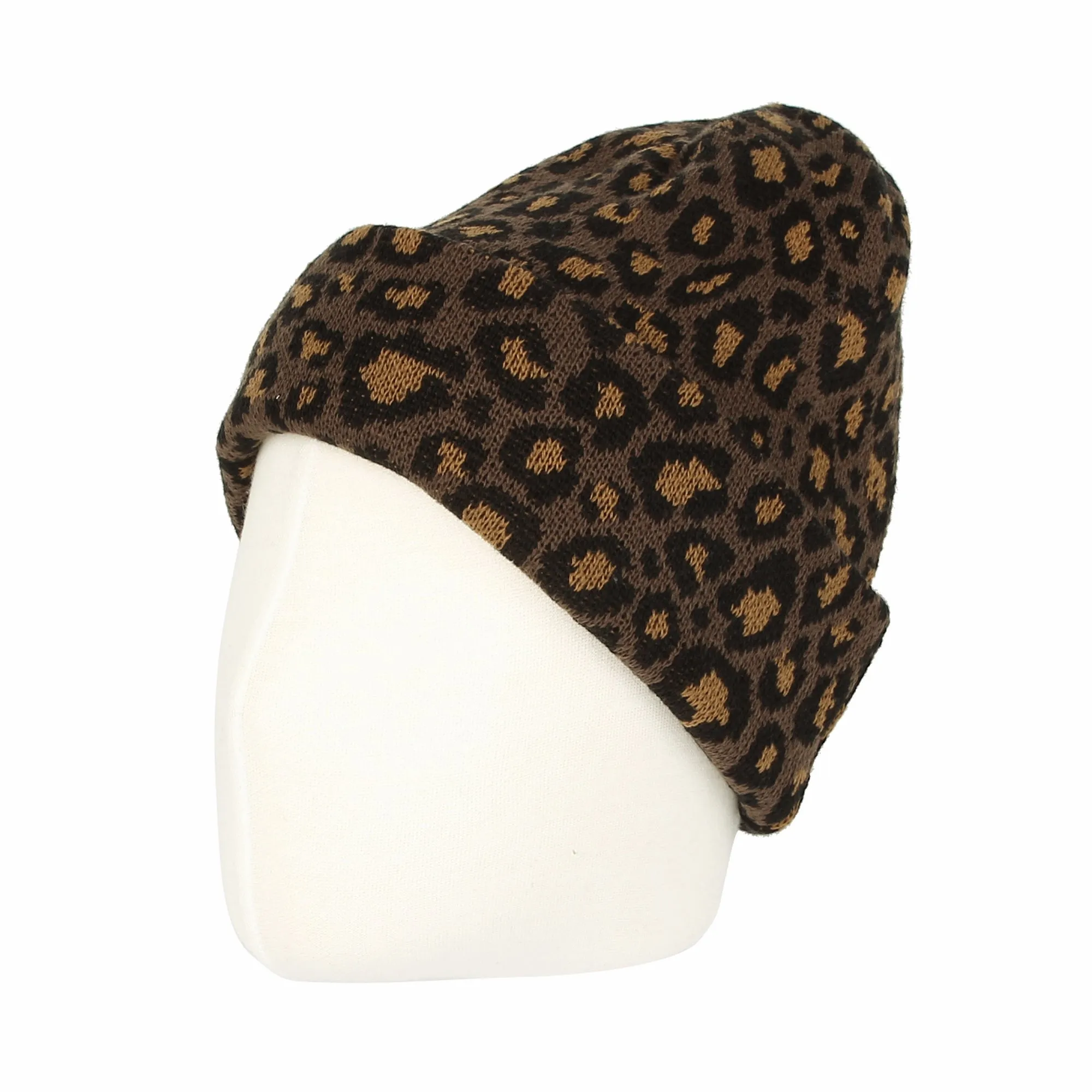 Knitted Beanie Hat Animal Leopard Pattern Watch Cap KR51083