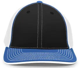 Pacific Headwear Trucker PacFlex Cap - Black/White/Royal