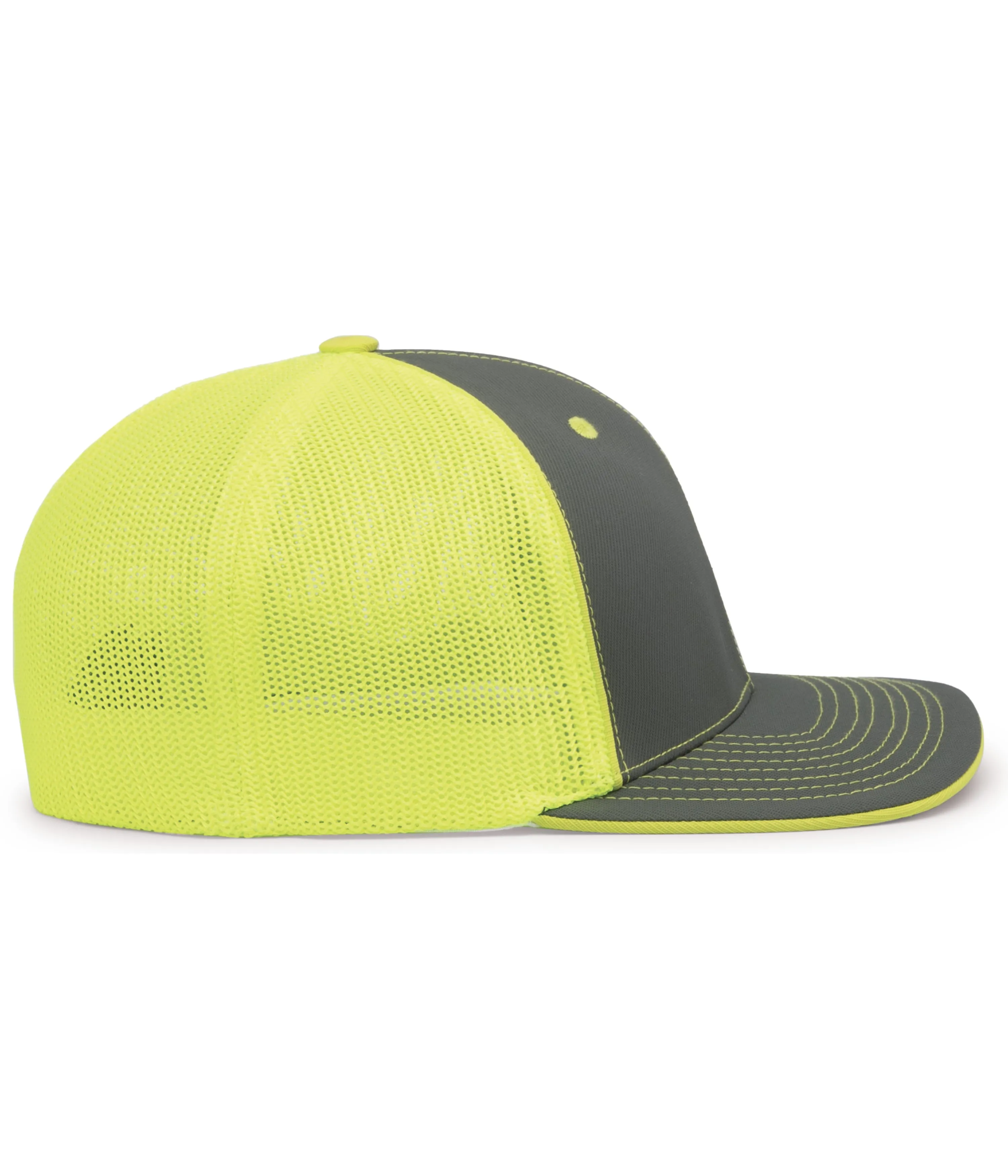 Pacific Headwear Trucker PacFlex Cap - Graphite/Neon Yellow/Graphite