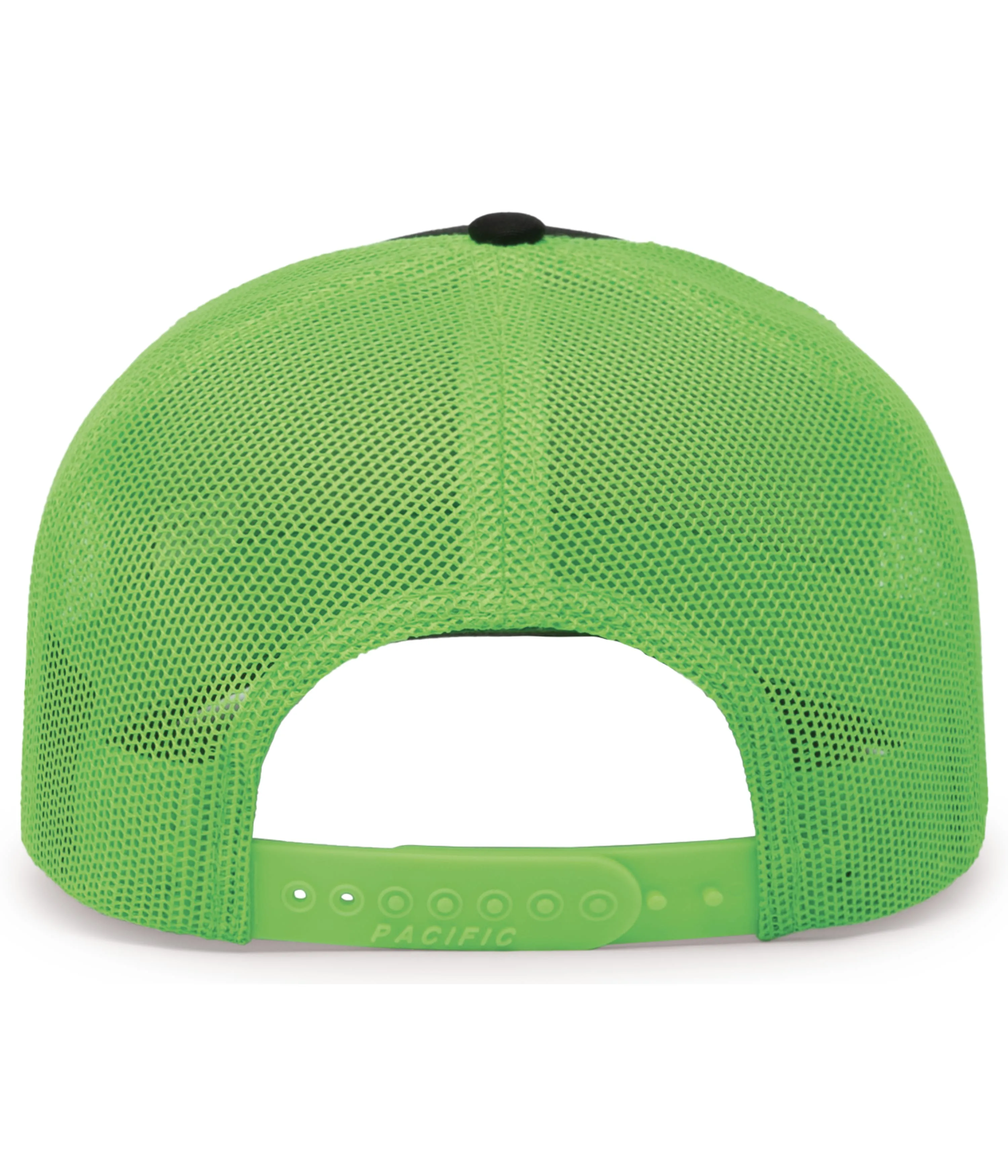 Pacific Headwear Trucker Snapback Cap - Black/Neon Green/Black