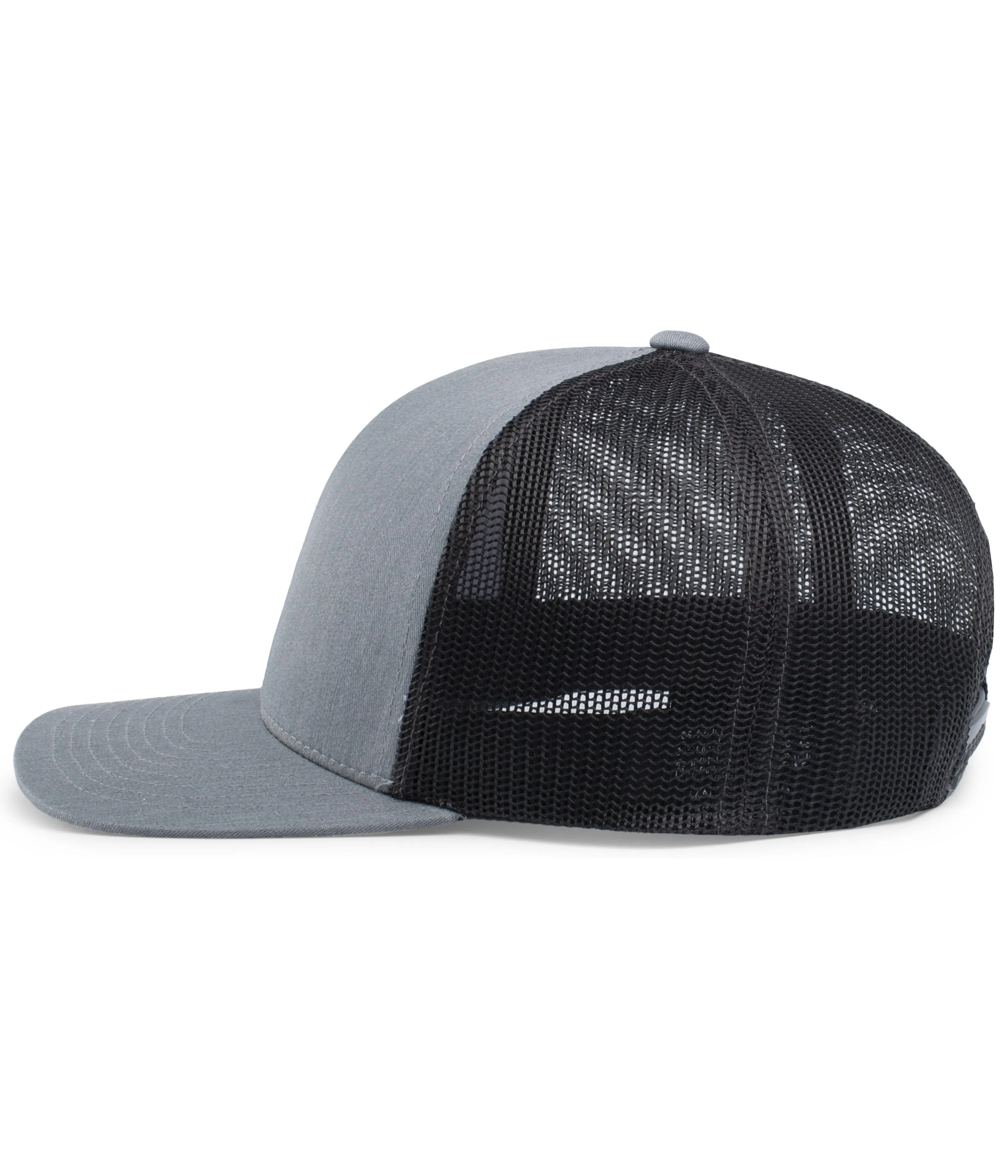 Pacific Headwear Trucker Snapback Cap - Heather Grey/Lt Charcoal/Heather Grey