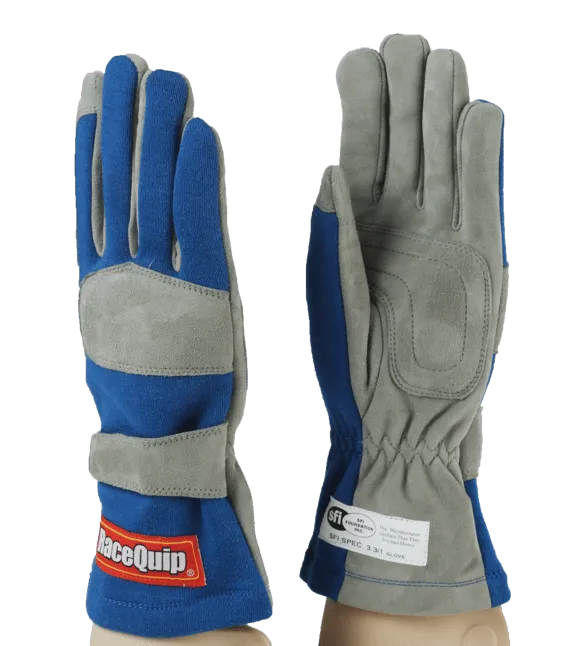 RaceQuip 351 Series 1 Layer Nomex Race Gloves - Blue - Medium - 351023