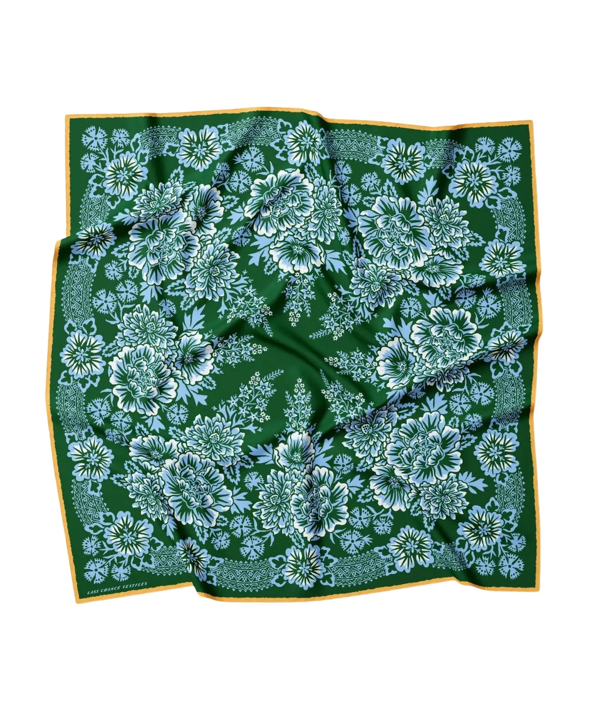 Silk Scarf- Garden Green Blossom