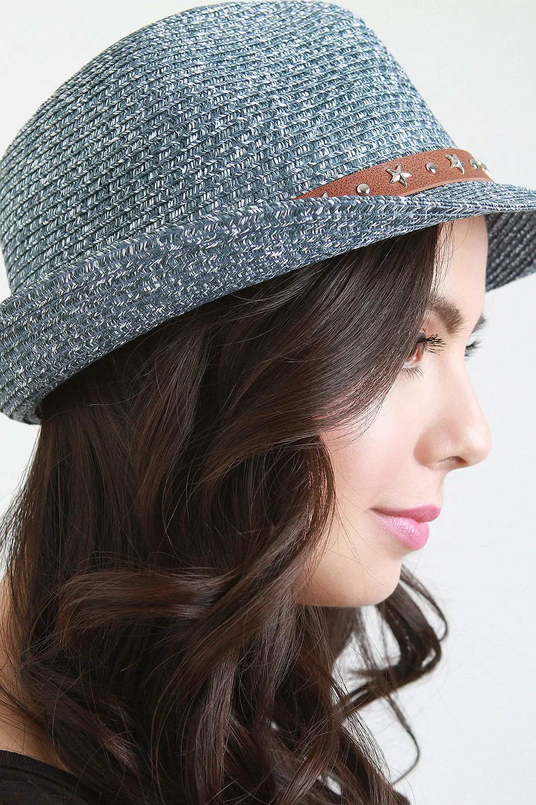 Studded Belt Fedora Hat