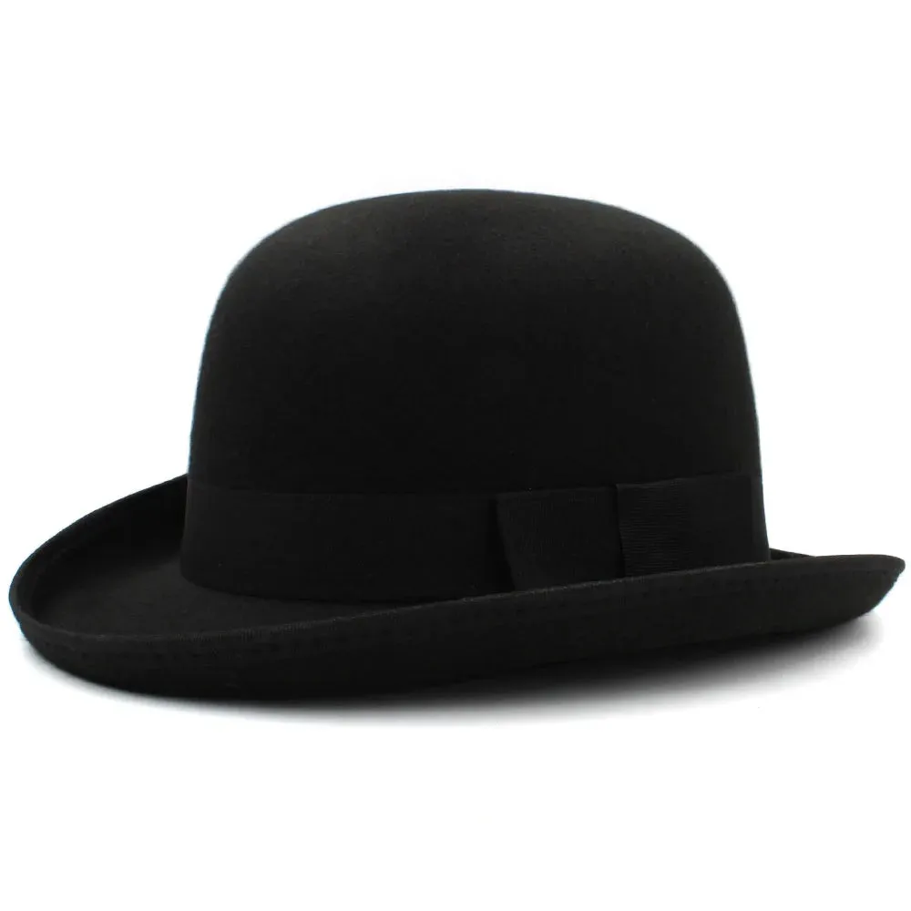 Wool Blend Oval Top Bowler Hats