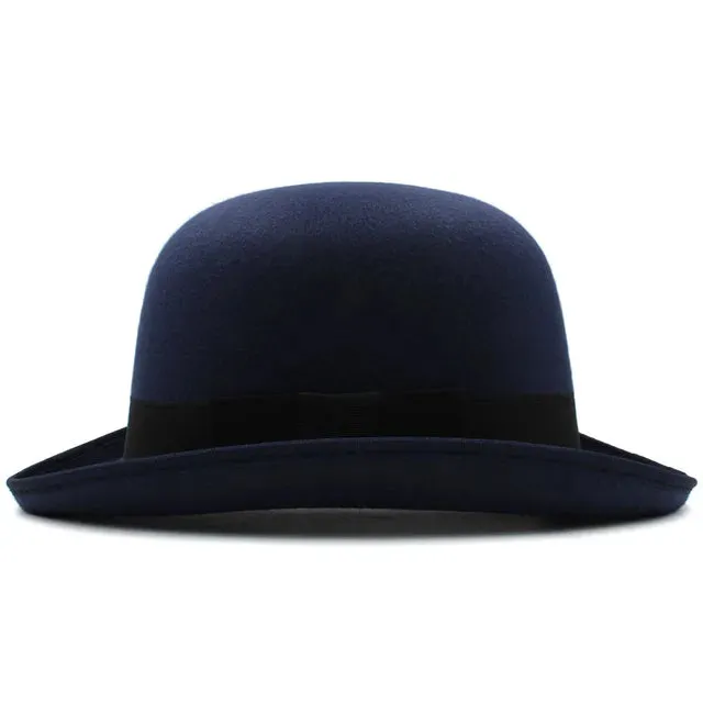 Wool Blend Oval Top Bowler Hats