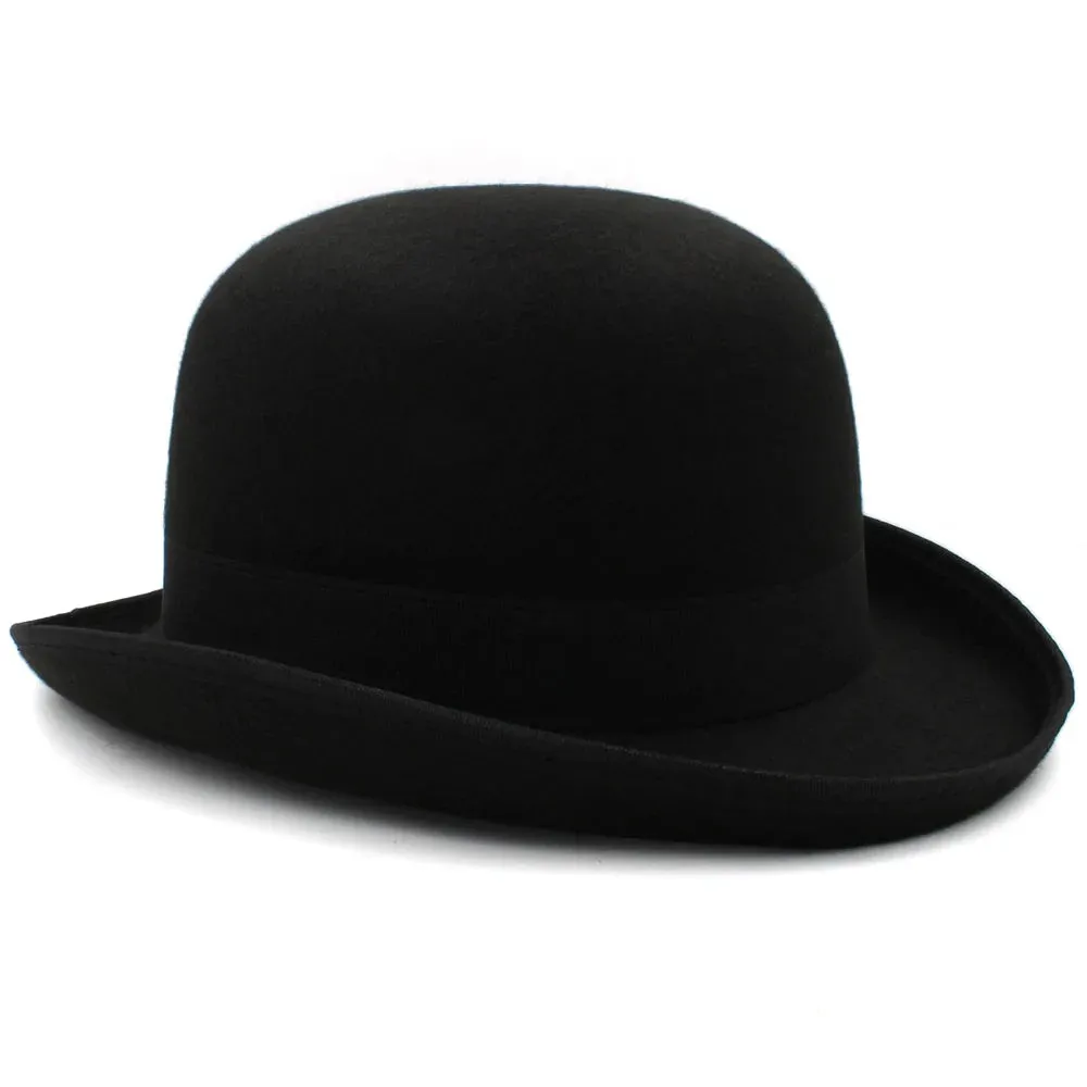 Wool Blend Oval Top Bowler Hats